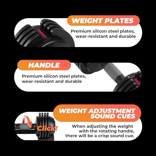 Adjustable Dumbbell Set for Home Gym Enthusiasts | Adjustable Dumbbells with Weight Plates for All Levels | Adjustable