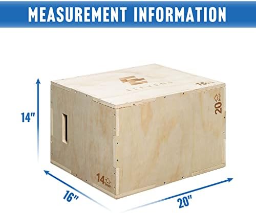 Elevens 3 in 1 Wooden Plyo Box Jump Box for Jumping, Lunges, and Box Jumps Enthusiasts | Elevens Plyometric Box for Tra