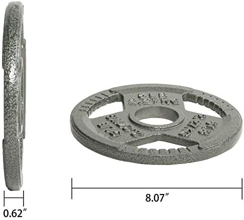 Fitvids Cast Iron Weight Plates 2-Inch Olympic Size for Strength Training & Weightlifting, Multiple Weights Available