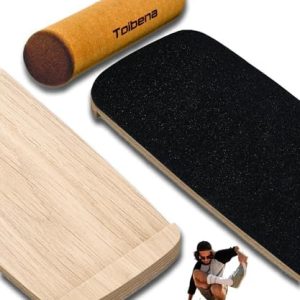 **Balance Board Trainer for Adults & Kids - Hockey Snowboard Wobble Board, Wood Made, 450lbs Core Trainer** | **Hockey