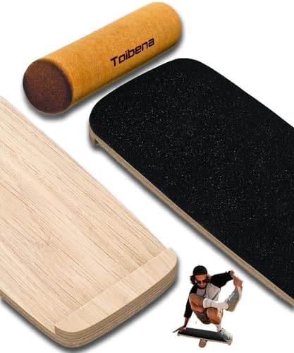 **Balance Board Trainer for Adults & Kids - Hockey Snowboard Wobble Board, Wood Made, 450lbs Core Trainer** | **Hockey