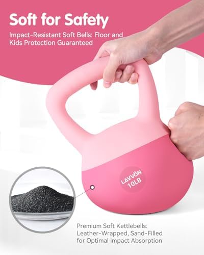 Cushioned Impact-Resistant Base Kettlebell for Home Workouts, Anti-Slip Grip Weight for Women & Men, Safe Strength Train