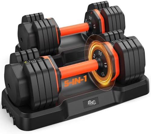 2025 Updated Adjustable Dumbbell Set for Home Gym, 110lbs/50lbs Weights with Storage Box, Suitable for Men and Women