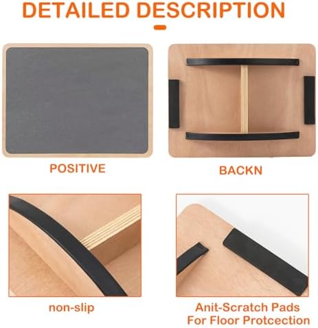 Balance Board Professional for Adults Anti-Slip 350LBS for Physical Therapy Standing Desk Core Strength Wooden Balance B