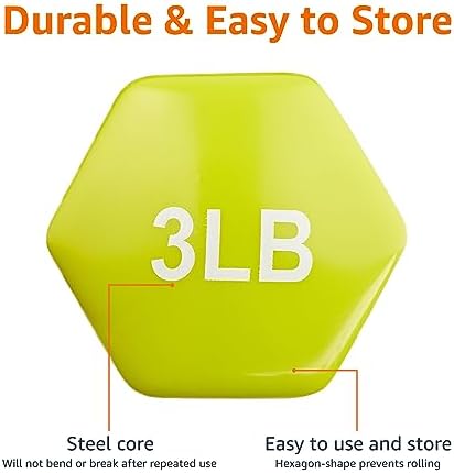 Amazon Basics Vinyl Coated Dumbbell Hand Weights for Home Gym Fitness Lovers | Amazon Basics Vinyl Coated Dumbbell Hand