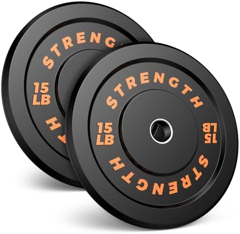 Olympic Rubber Bumper Weights for Home Gym Strength Training | 2 Inch Barbell Plate Set for Home Gym Strength Training