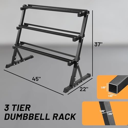 Fitvids Rubber Coated Hex Dumbbell Weight Sets for Home Gym, 100LBS Set with Storage Rack Fitvids Rubber Coated Hex Du
