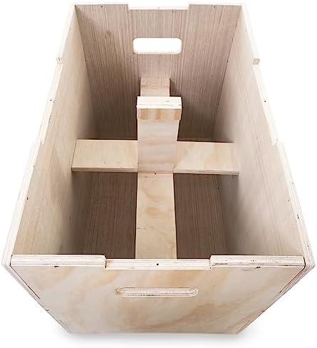 ProsourceFit 3-in-1 Wood Power Grip Non-Slip Plyometric Jump Box for Crossfit Enthusiasts, Home Gym Use, Black, 16L x 12