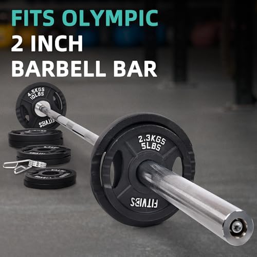 Fitvids Olympic Cast Iron Weight Plates for Strength Training & Weightlifting Home Gym | Fitvids 255 Pounds Olympic Cas