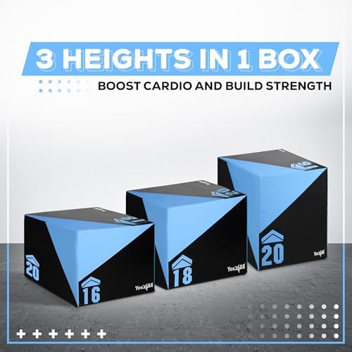 Yes4All Plyo Jump Box for Training & Conditioning | Yes4All 3 in 1 Foam Plyometric Jump Box for Fitness Workout | Yes4A