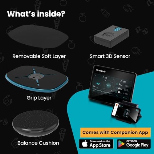 GoBalance Board - Smart Bluetooth Sensor Balance Board for Teens and Adults - 12 Free Games, Home Gym Workout, Fun Balan
