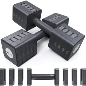 Sportneer Adjustable Dumbbells for Home Gym: Women Men Fast Adjust 10 LB 5 in 1 Weight Set Workout Strength Exercise