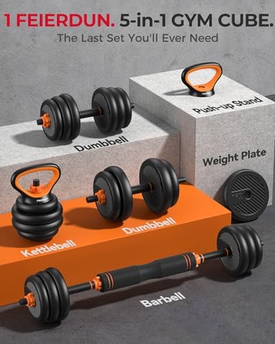 FEIERDUN Adjustable Dumbbells for Home Gym Use by Men and Women during Fitness Exercises