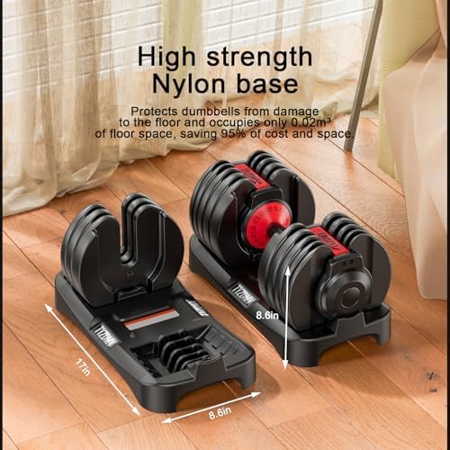 Adjustable Dumbbell Set for Home Gym Fitness Equipment | Free Weights Dumbbells Set for Men and Women Home Strength Tr