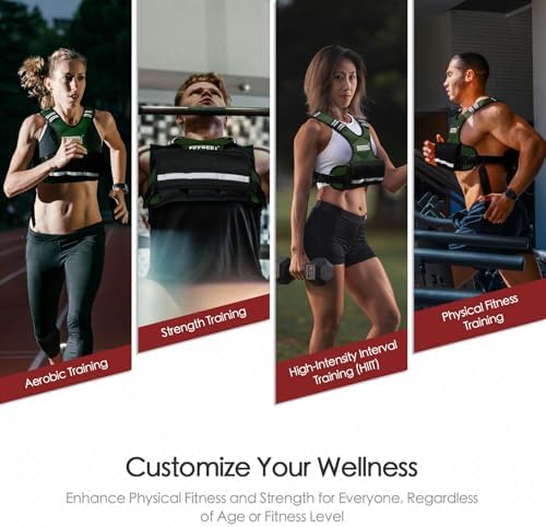 Feyachi Adjustable Weighted Vest for Running Workout and Training - 3-12 lbs / 12-20 lbs / 20-32 lbs - Reflective Design
