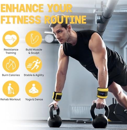 Yes4All Adjustable Wrist & Ankle Weights - Weighted Bands for Fitness Workout, Walking, Jogging and Pilates for Women, M