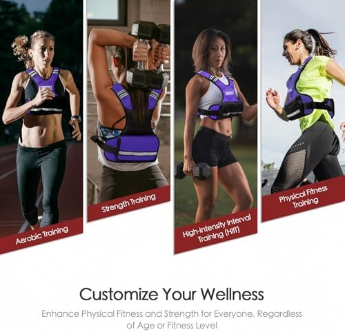 Feyachi Adjustable Weighted Vest for Running Workout and Training - 3-12 lbs / 12-20 lbs / 20-32 lbs - Reflective Design