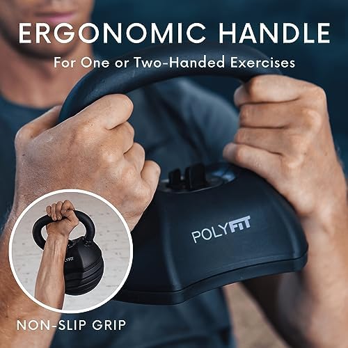 Polyfit Adjustable Kettlebell Set | Perfect for Home Gym Fitness Lovers | Versatile Weight Training Equipment | Polyfit