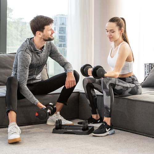 VIVOHOME Adjustable Weights Dumbbells for Men Women Home Gym Black VIVOHOME Anti-Slip Handle Dumbbells Set of 2 for Ho