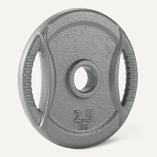Amazon Basics 1-Inch Cast Iron Grip Weight Plates for Home Gyms and Fitness Lovers | Amazon Basics 1-Inch Cast Iron Gri