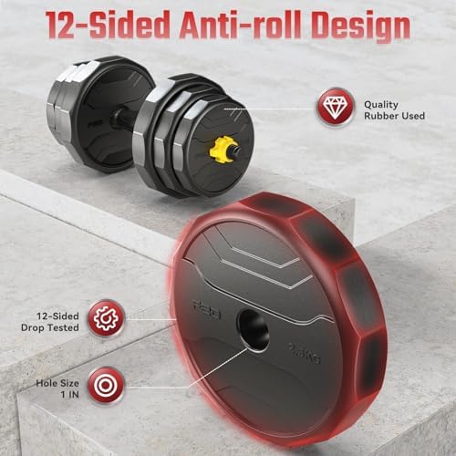 FEIERDUN Adjustable Dumbbells for Home Gym Use by Men and Women during Fitness Exercises