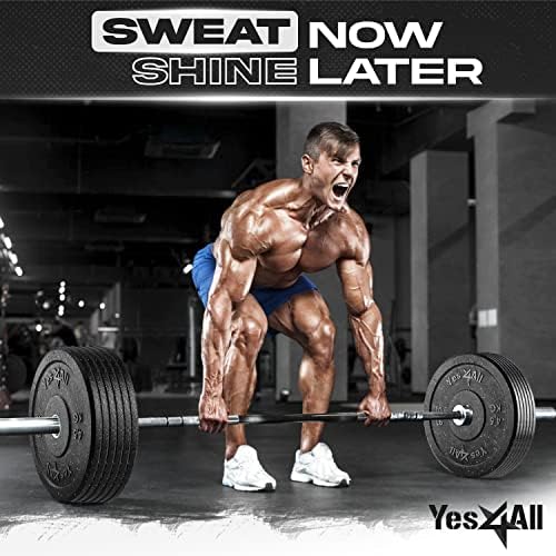 Yes4All 2" Bumper Plate for Weightlifting and StrengthTraining - Less Impact, Absorb Bounce & Shock, Multiple Options