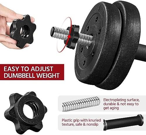 Yaheetech Adjustable Dumbbells Weight Set for Women & Men Home Gym Fitness Equipment