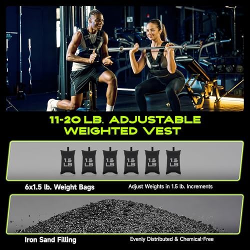 Weighted Vest for Women and Men 4-20lb Adjustable, Running Vest with Reflective Strips and Buckle Straps Weighted Vest