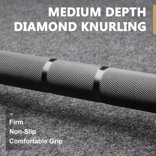 LIONSCOOL Olympic Barbell 7FT for Weightlifting and Powerlifting - 1500lbs Capacity - Strength Training for Squats, Dead