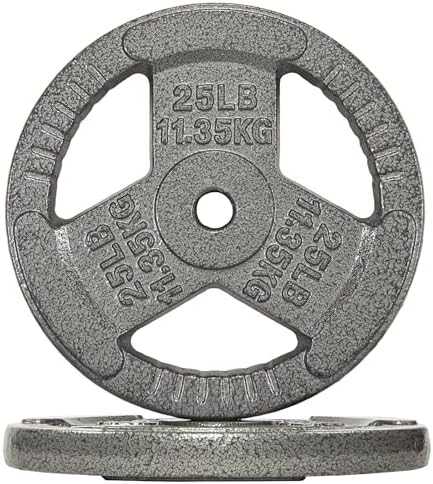 Fitvids 1-Inch Cast Iron Weight Plate for Strength Training & Weightlifting - Multiple Sizes