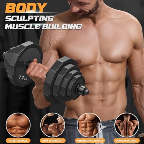 KISS GOLD Adjustable Dumbbells with Solid Steel Home Gym Equipment for Men and Women Strength Training KISS GOLD 22Lbs 4