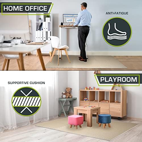 ProsourceFit Puzzle Exercise Mat for Home Gym, Mat for Home Workout Equipment, Floor Padding for Kids, Black, 24 in x 24