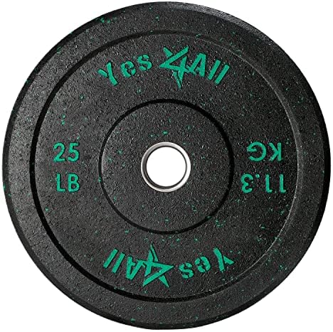 Yes4All 2" Bumper Plate for Weightlifting and StrengthTraining - Less Impact, Absorb Bounce & Shock, Multiple Options