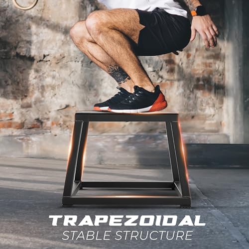 High Capacity Metal Plyometric Box for Home Gym Workouts | Pre-Assembled Yes4All Plyo Jump Platform, 550lbs Step Box |