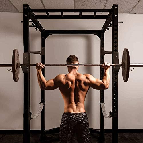 Yes4All Heavy Duty Power Rack J-Hooks & Attachments for 2x2 & 3x3 Power Racks – Ideal for Home Gym Fitness Lovers