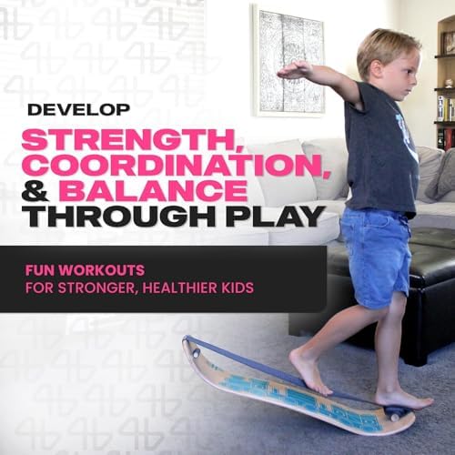 Balance Board for Kids - Wooden Wobble Board - Coordination Training - Perfect for Skateboard, Snowboard, Football, Socc