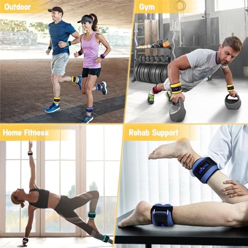 Yes4All Adjustable Wrist & Ankle Weights - Weighted Bands for Fitness Workout, Walking, Jogging and Pilates for Women, M