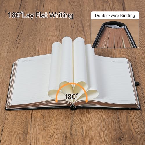 Classic Lined Writing Daily Journal for Men & Women - 360 Pages Hardcover Notebook with Vintage Sun & Moon Design, Blue