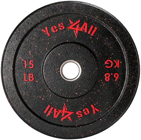 Yes4All 2" Bumper Plate for Weightlifting and StrengthTraining - Less Impact, Absorb Bounce & Shock, Multiple Options
