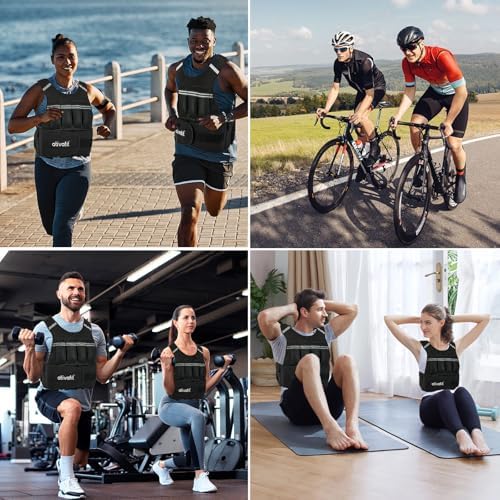 ATIVAFIT Adjustable Weighted Vest for Strength Training and Walking Men Women 2-22 Lbs