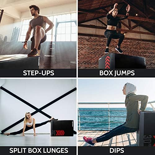 RitFit 3 in 1 Plyo Box Heavy Duty High Density Foam Jumping Box 20"x18"x16" Home Gym Fitness 440lb Weight Capacity