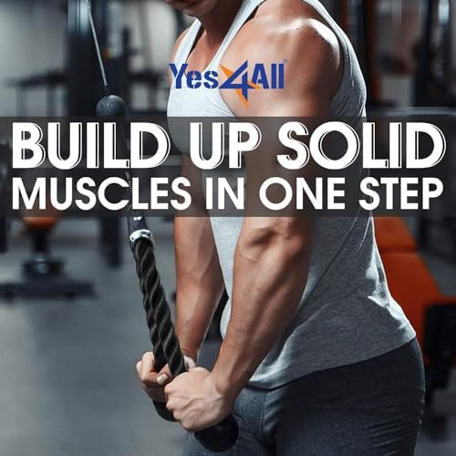 Yes4All Lat Pulldown Attachments Row Handles Tricep Rope Load 880LB Home Gym | Yes4All Cable Machine Accessories V Bar