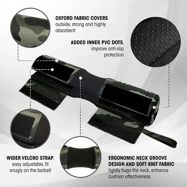 Yes4All Ergonomic Foam Bar Pad - Olympic Barbell Squat Pad - For Weight Lifters - Provides Comfort and Support During Sq