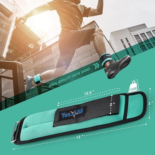 Yes4All Adjustable Wrist & Ankle Weights - Weighted Bands for Fitness Workout, Walking, Jogging and Pilates for Women, M