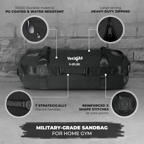 Yes4All Adjustable Sand Bags for Workout, Ideal for Home Gym and Fitness Lovers, Multiple Colors and Sizes Available (5