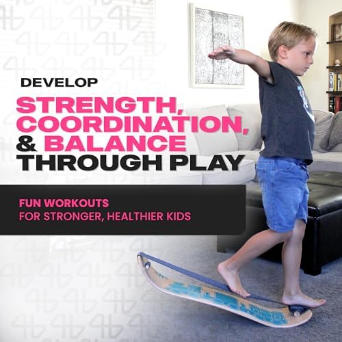 Balance Board for Kids - Wooden Wobble Board - Coordination Training - Perfect for Skateboard, Snowboard, Football, Socc