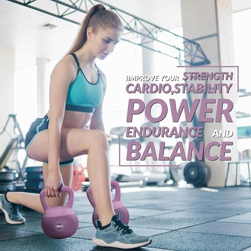 Fitvids Soft Kettlebells - Sea and Iron Sand Filled Weights - Color Coded Soft Vinyl Kettlebells - Multiple Sizes Fitv