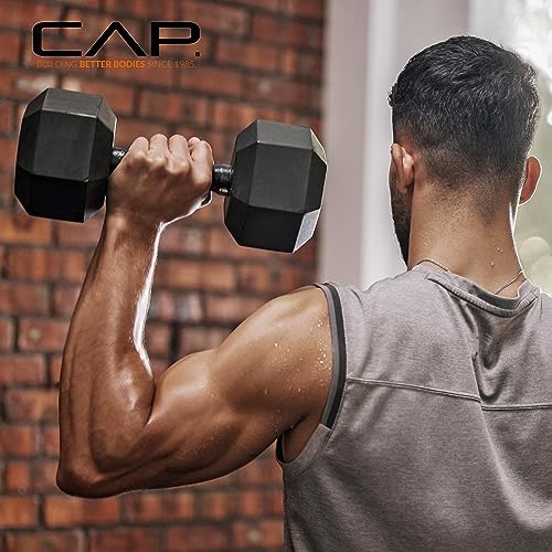 CAP Barbell Rubber Coated Dumbbells for Home Gym Fitness Lovers | Multiple Weight Options | CAP Barbell Heavy Duty Rubb