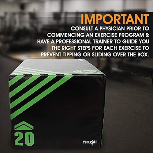 Yes4All Plyo Jump Box for Training & Conditioning | Yes4All 3 in 1 Foam Plyometric Jump Box for Fitness Workout | Yes4A