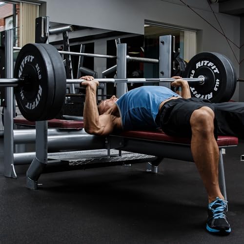 RitFit 7FT Olympic Barbell for Strength and Weightlifting Training - 2 Inch Olympic Bar for Squat, Deadlift, Bench Press